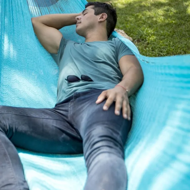 Mexican Net Hammock - Matrimonial Cielo Plus by MacaMex MA-00234 color blue