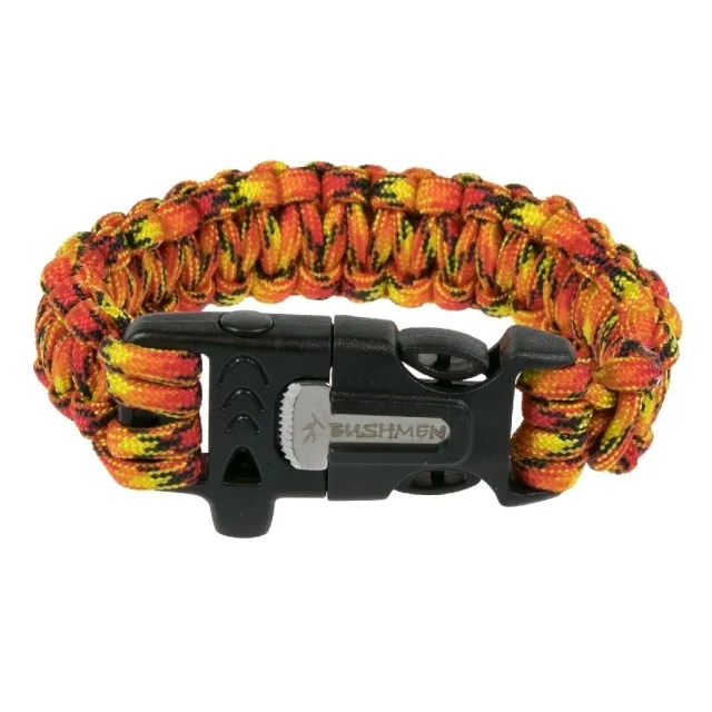 Survival bracelet 3 m with firesteel and striker fire by Bushmen BU-1BRCA3F color オレンジ