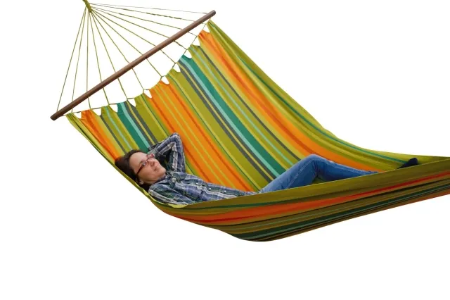 Caribe Grande Verde - double bar hammock cotton green by MacaMex MA-02109 color green