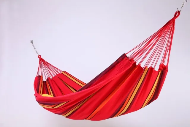 Brasil Ceara Corazon - Single hammock red cotton by MacaMex MA-01001 color red