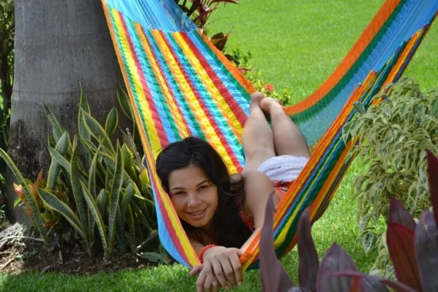 Mexican Net Hammock - Double Rainbow MacaTex by MacaMex MA-00529 color multicolor