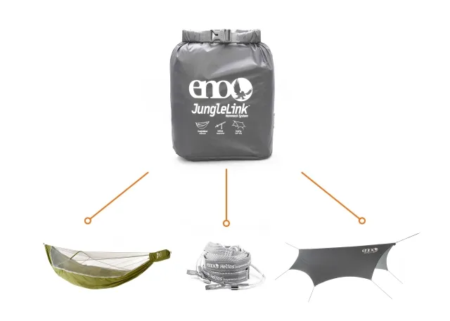 JungleLink hammock system tarp, no-knot suspension, insect-proof by ENO EN-LNK-JH color зеленый