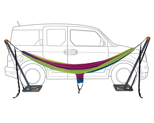 Roadie Hammock stand for travel and camping by ENO EN-ENO-ROADIE-OLD color gris / argent