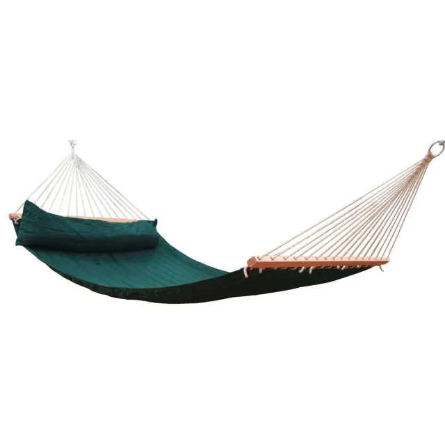 Miami Dark Green (FSC™-certified) upholstered pole hammock weatherproof by MacaMex MA-25502 color green