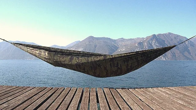 Hammock CAMO with carabiners by Bushmen BU-1HAZENCAMOWC color камуфляж