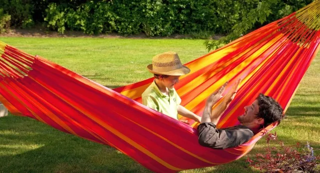 Colombian weatherproof Double Hammock SONRISA mandarine by LaSiesta LS-SNH16-5-OLD color 赤