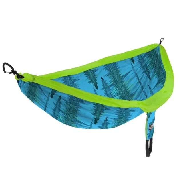 Doublenest Hammock Print - Soundwave Aqua by ENO EN-DP250 color bleu