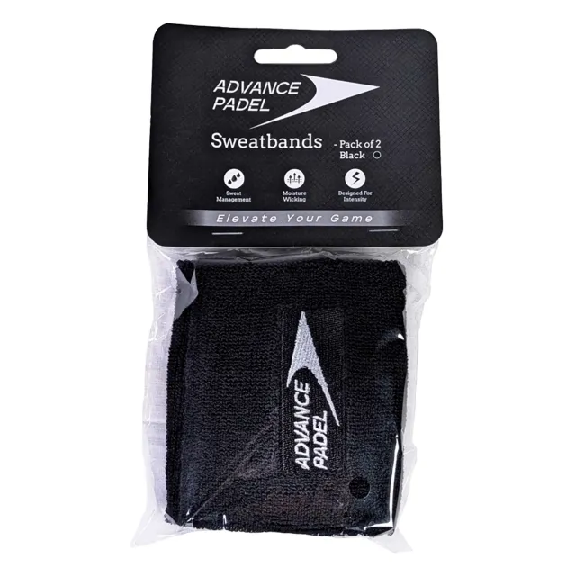 Sweatband Pack Of 2 Black by Advance Padel AP-79110 color noir