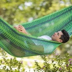 Mexican net hammock Matrimonial forest green by MacaMex MA-00236 color green