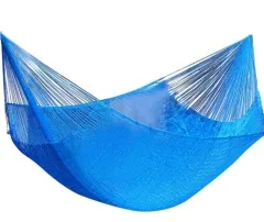 Mexican Net Hammock - Double Cielo Plus by MacaMex MA-00224 color blue