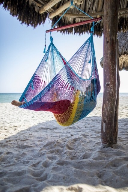 Mexican Net Hanging Chair Deluxe - Multicolor Cotton by MacaMex MA-10040 color многоцветный